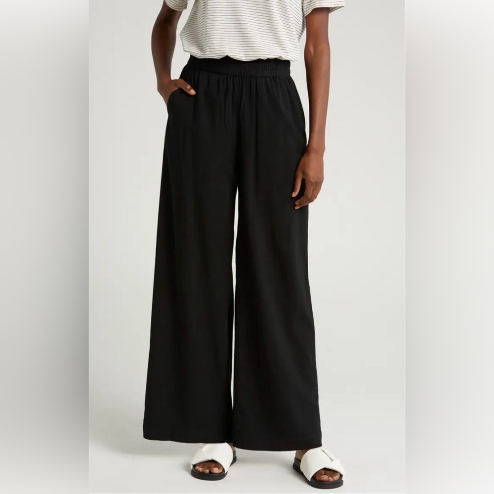Marine Layer Black Wide-Leg Pull-On Pants
